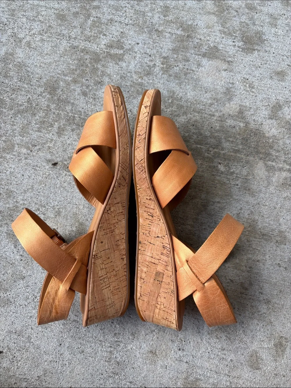 Kork-Ease Myrna 2.0 Golden Sand Leather Cork Wedge Sandals